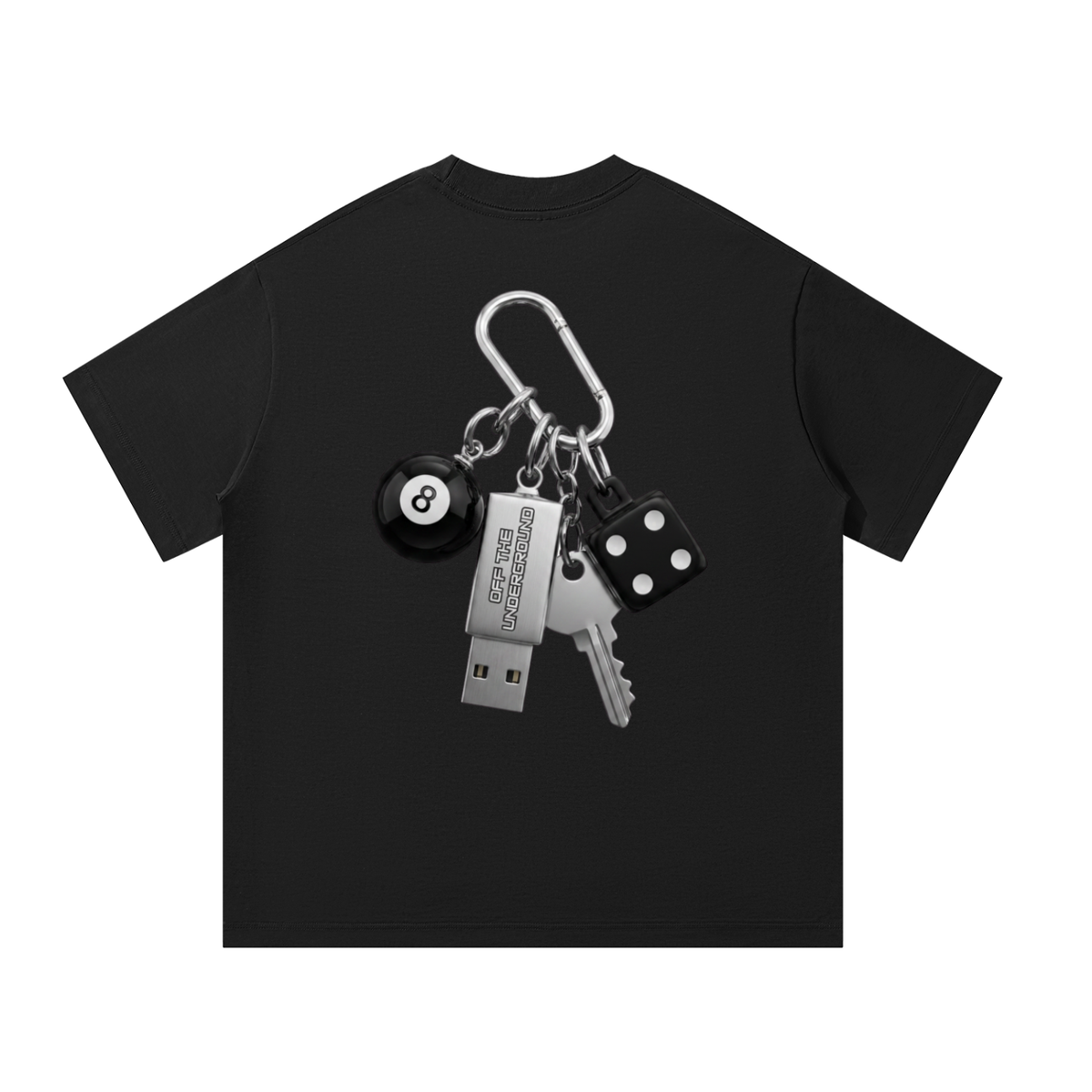 OFFTHEUNDERGROUND,USB,DALLAS,TEXAS,KEYCHAIN,DJ,DICE,CARABINER,8BALL,MUSIC,PRODUCER,ARTIST